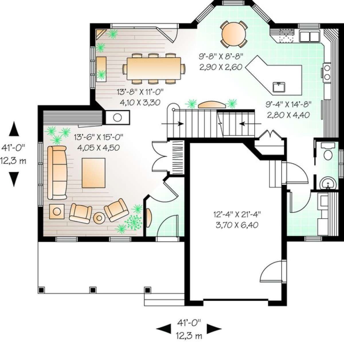 Floorplan 1 for House Plan #034-00410