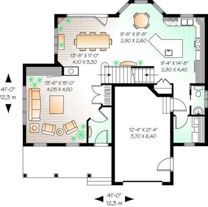 Floorplan 1 for House Plan #034-00410