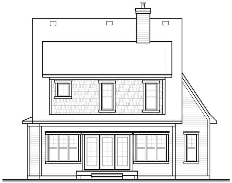 Narrow Lot House Plan #034-00411 Elevation Photo