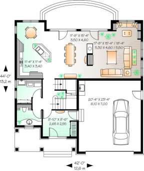 Floorplan 1 for House Plan #034-00412