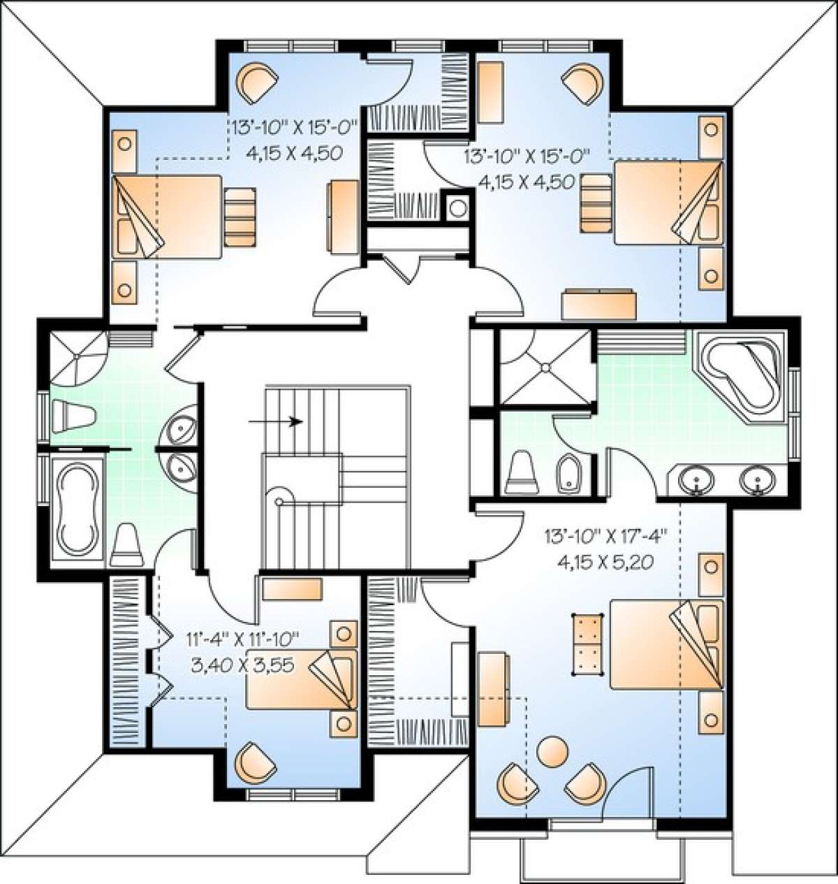 Floorplan 2 for House Plan #034-00412