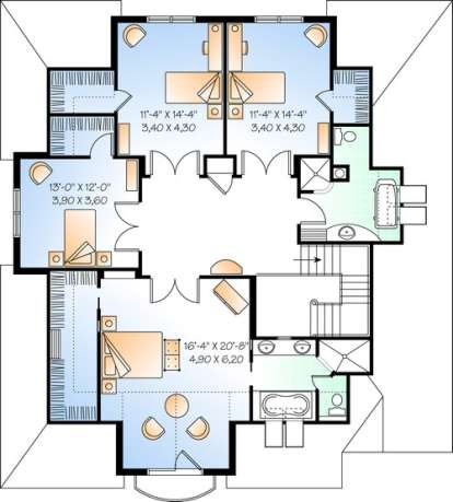 Floorplan 2 for House Plan #034-00413