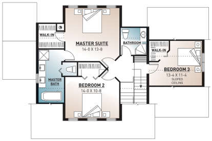 Second Floor for House Plan #034-00414