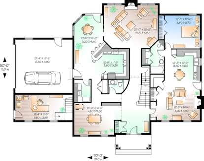 Floorplan 1 for House Plan #034-00415