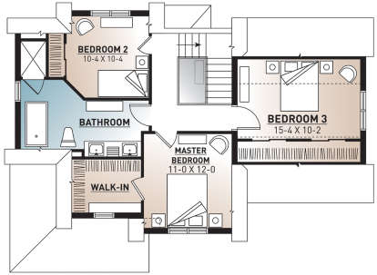 Second Floor for House Plan #034-00418