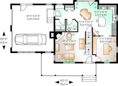Main Floor for House Plan #034-00420