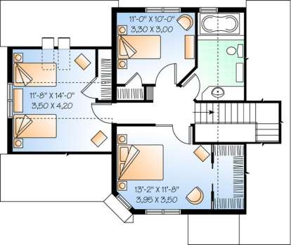 Floorplan 2 for House Plan #034-00422
