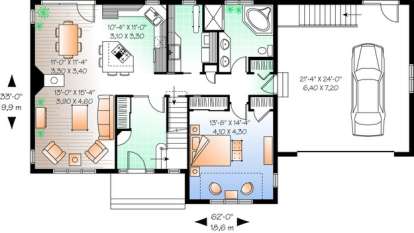 Floorplan 1 for House Plan #034-00424