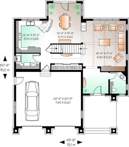 Floorplan 1 for House Plan #034-00426