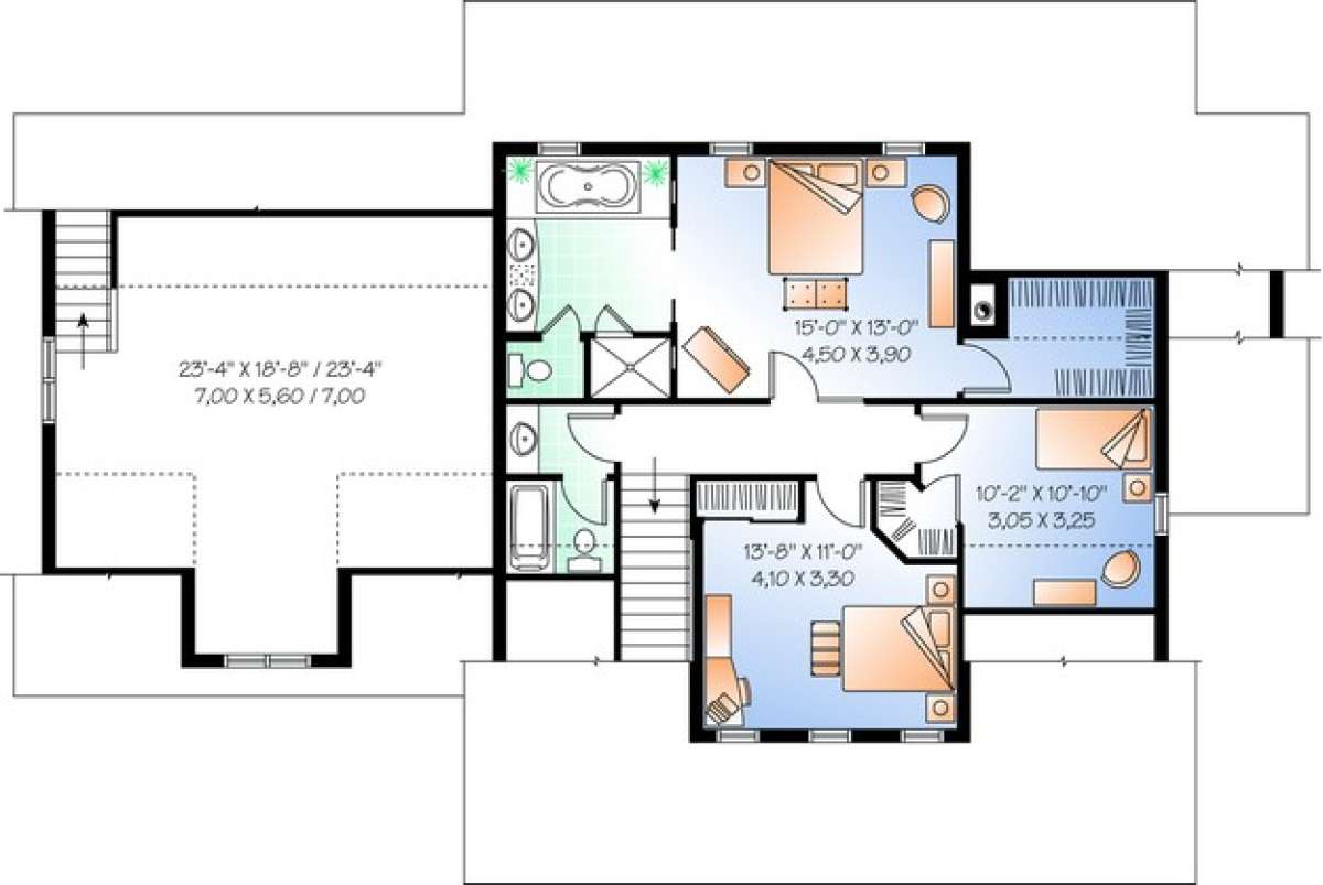 Floorplan 2 for House Plan #034-00427