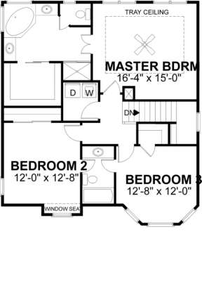 Second Floor for House Plan #036-00068