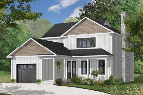 Narrow Lot House Plan #034-00434 Elevation Photo