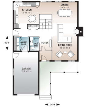 Main Floor for House Plan #034-00434
