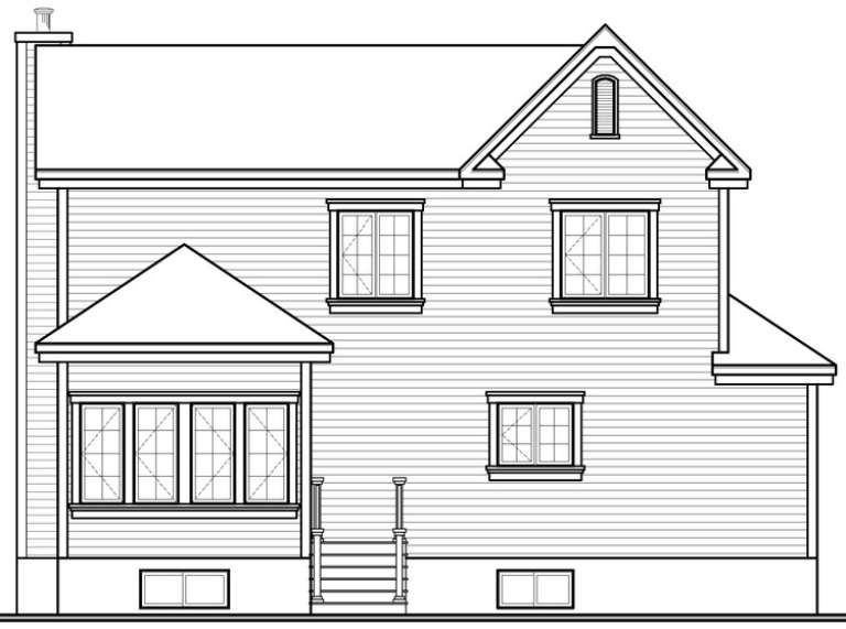 Narrow Lot House Plan #034-00448 Elevation Photo