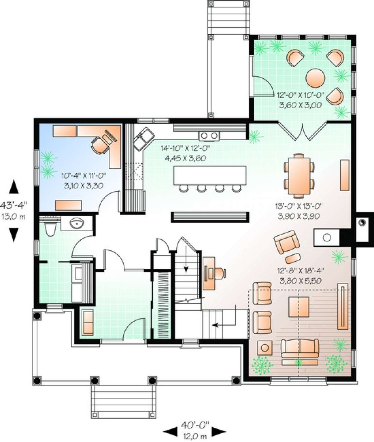 Floorplan 1 for House Plan #034-00448