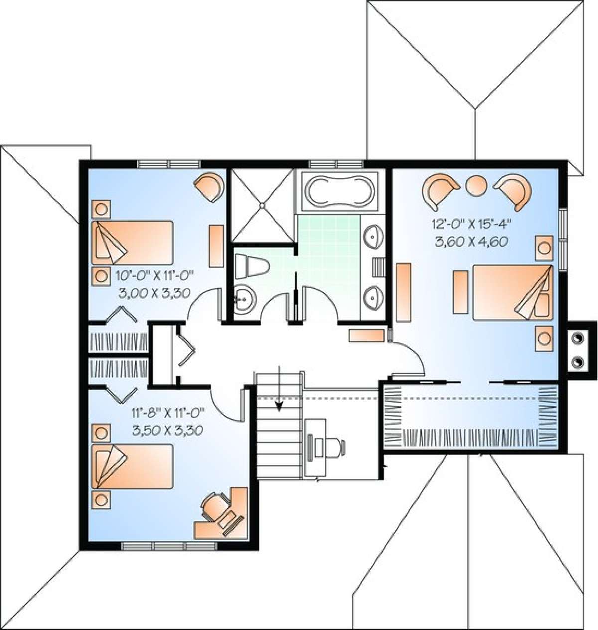Floorplan 2 for House Plan #034-00448