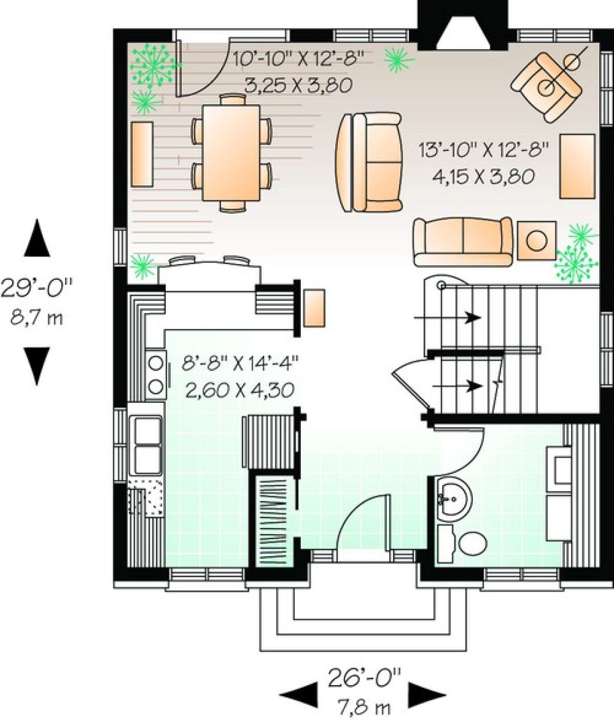 Floorplan 1 for House Plan #034-00450