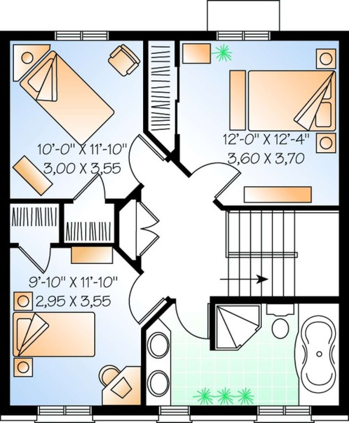 Floorplan 2 for House Plan #034-00450