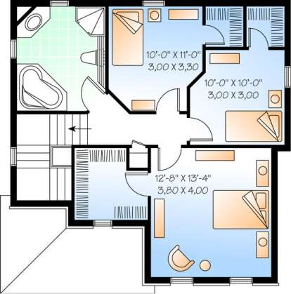 Floorplan 2 for House Plan #034-00452