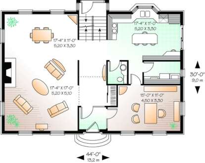 Floorplan 1 for House Plan #034-00453