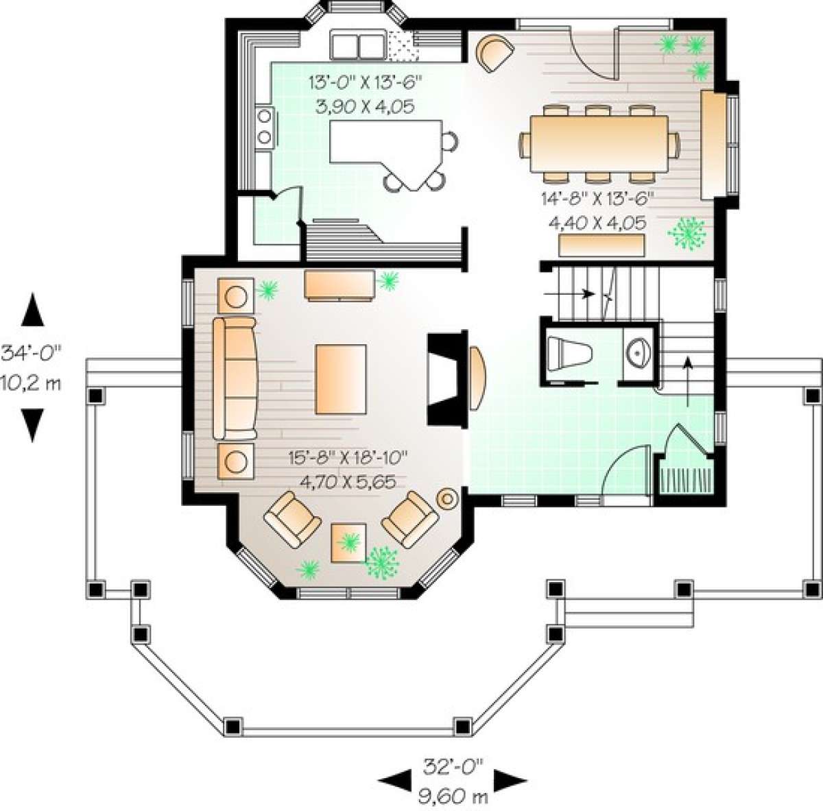 Floorplan 1 for House Plan #034-00454