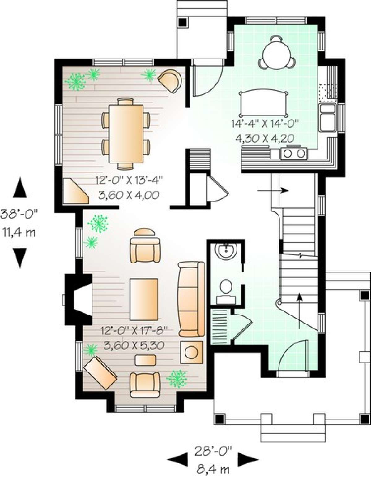 Floorplan 1 for House Plan #034-00455