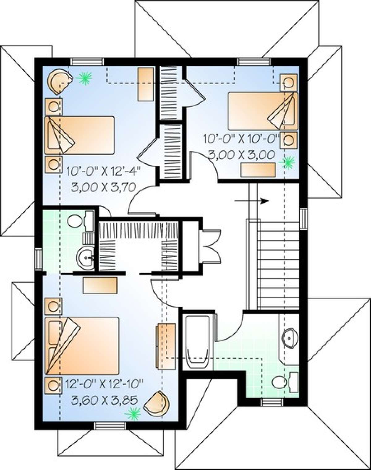 Floorplan 2 for House Plan #034-00455