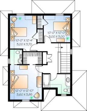 Floorplan 2 for House Plan #034-00455