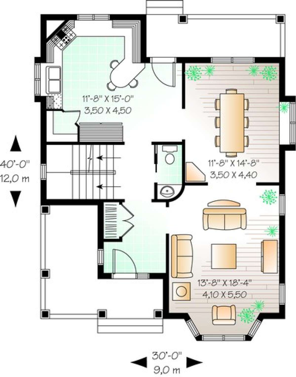 Floorplan 1 for House Plan #034-00457