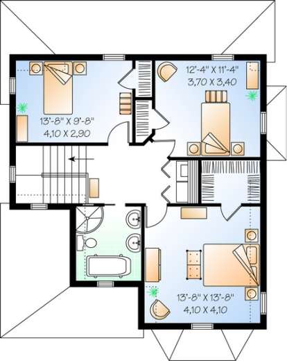 Floorplan 2 for House Plan #034-00457