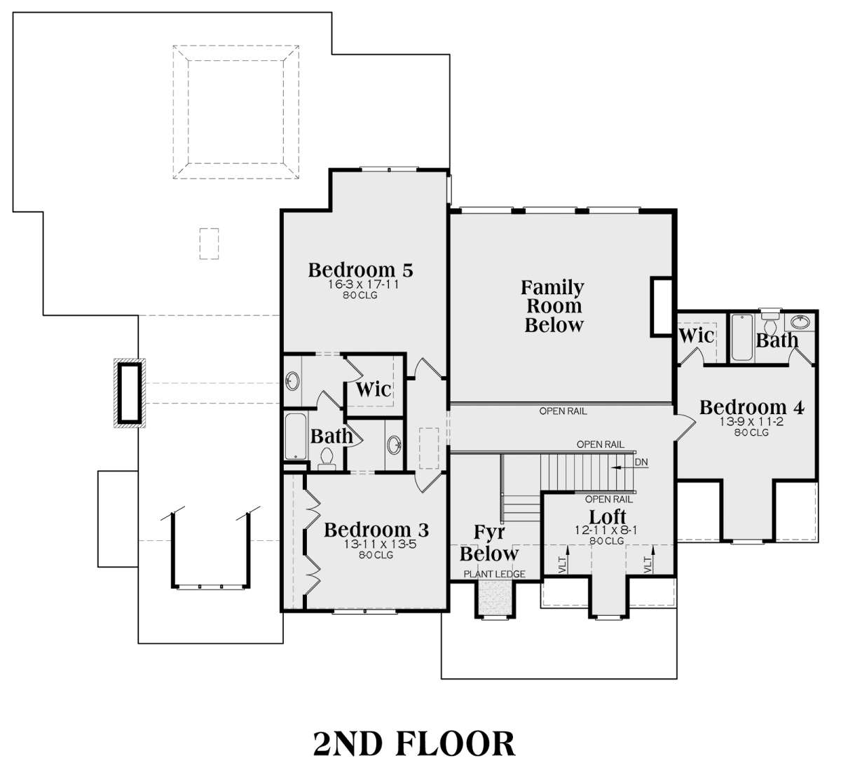 Second Floor for House Plan #009-00087