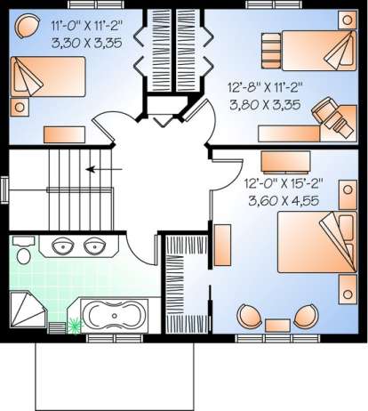 Floorplan 2 for House Plan #034-00462