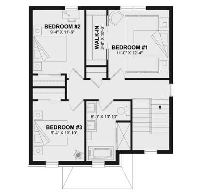 Second Floor for House Plan #034-00463