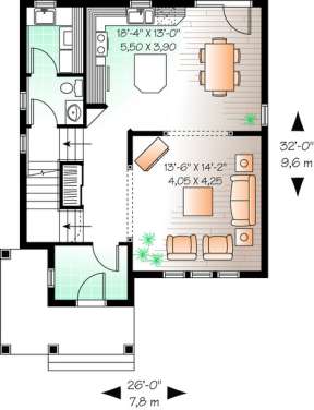 Floorplan 1 for House Plan #034-00464