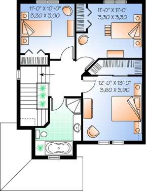 Floorplan 2 for House Plan #034-00464