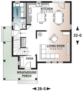Main Floor for House Plan #034-00465