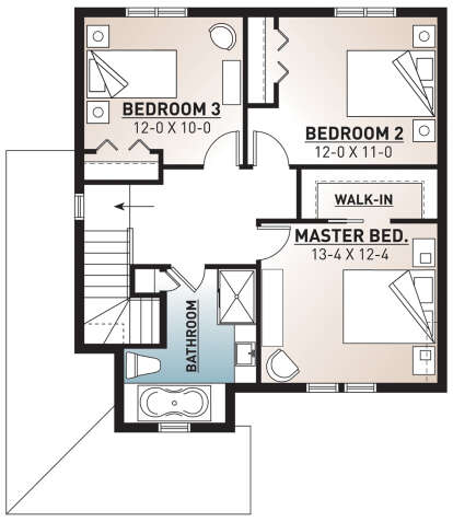 Second Floor for House Plan #034-00465