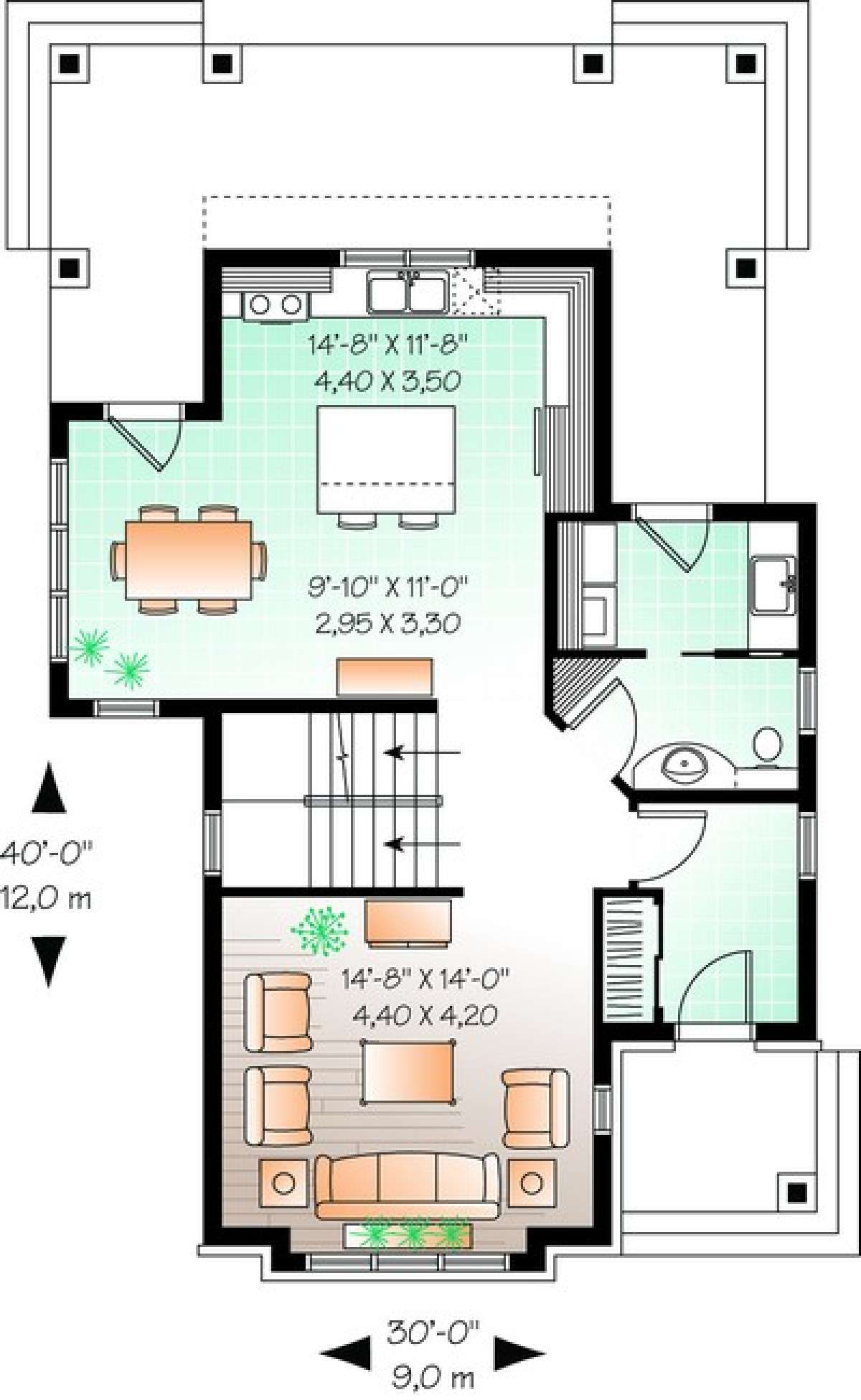 Floorplan 1 for House Plan #034-00467