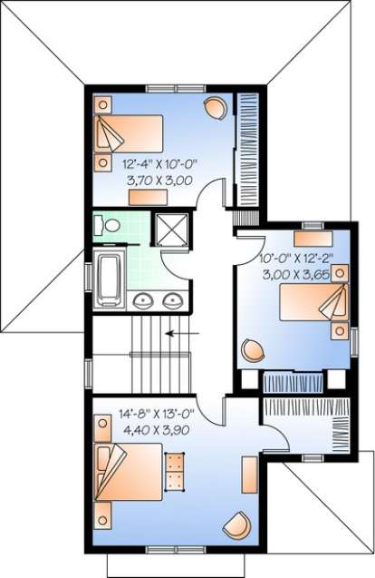 Second Floor for House Plan #034-00467