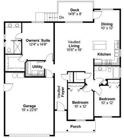 Floorplan 1 for House Plan #035-00315