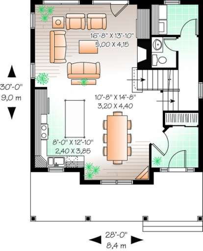 Floorplan 1 for House Plan #034-00470