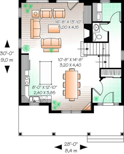 Floorplan 1 for House Plan #034-00470