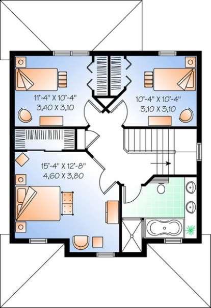 Floorplan 2 for House Plan #034-00470