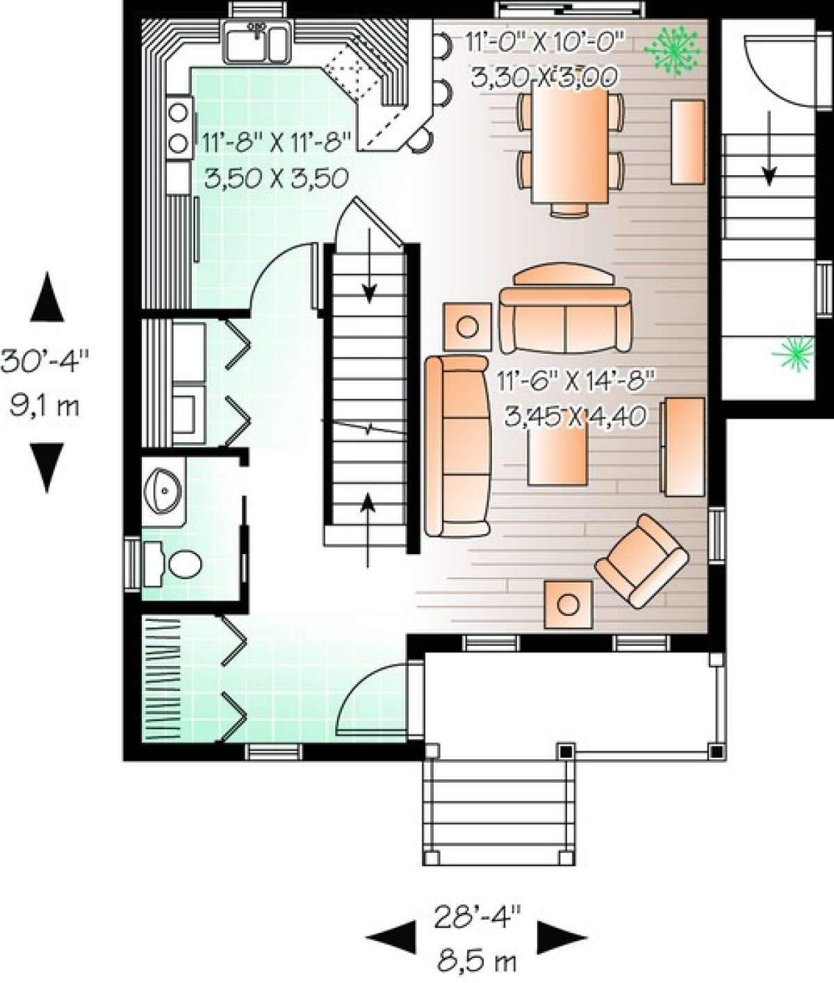 Floorplan 1 for House Plan #034-00471