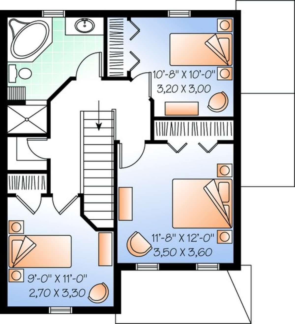 Floorplan 2 for House Plan #034-00471