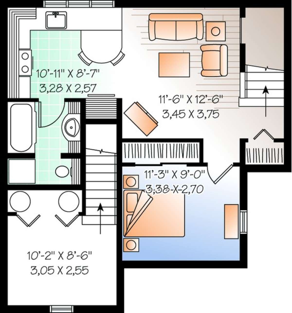 Floorplan 1 for House Plan #034-00472