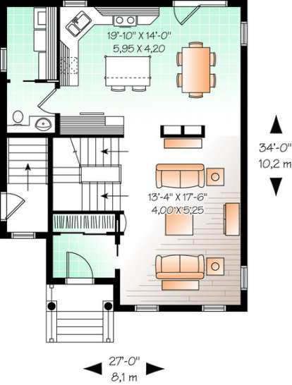 Floorplan 1 for House Plan #034-00474