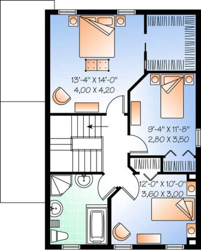 Floorplan 2 for House Plan #034-00474