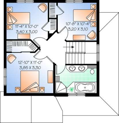 Floorplan 2 for House Plan #034-00476