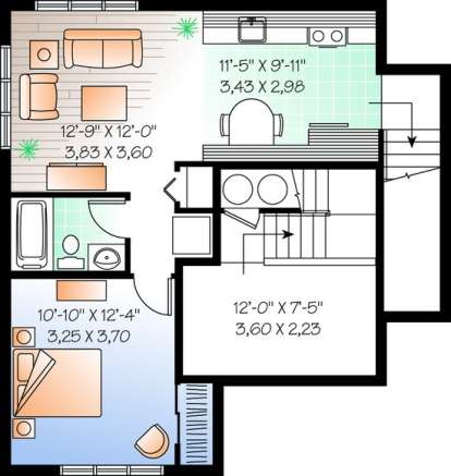 Floorplan 1 for House Plan #034-00477